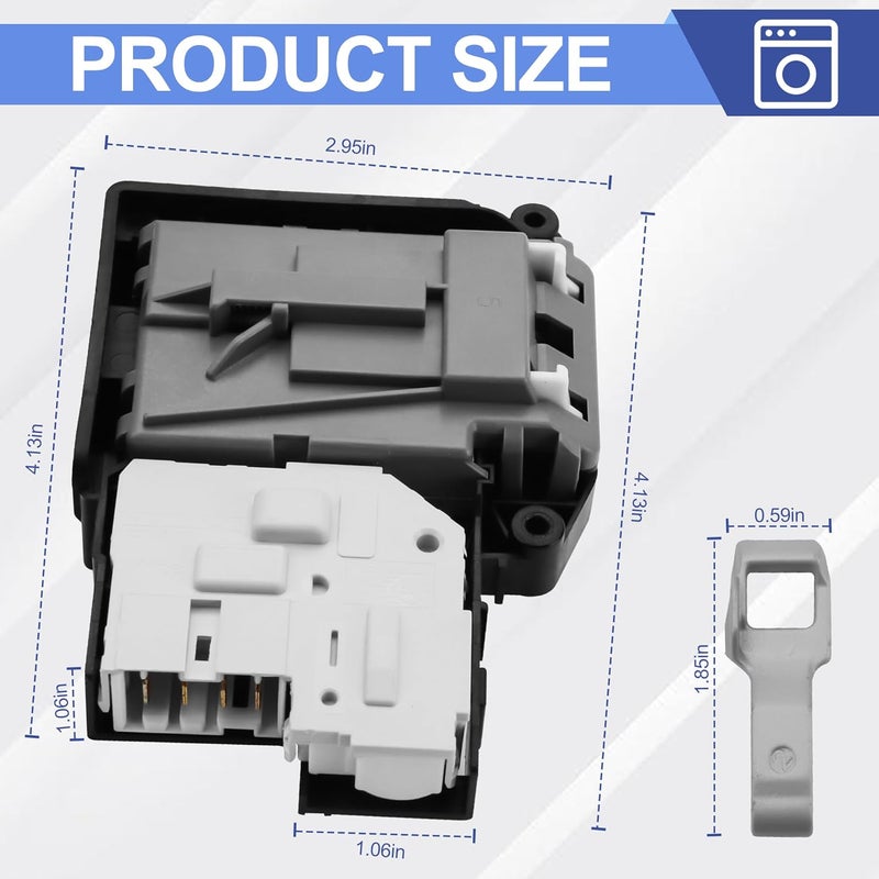 Vypart EBF61315802 Washer Door Lock Switch with MFG63099101 Strike - for LG WM3770HVA WM3770HWA WM9000HVA & Kenmore 79641262610, Replaces EBF62534401 Door Latch - Image 4